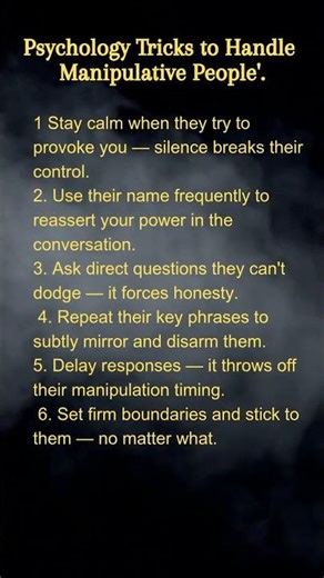 The psycological Trick to handle Manipulative People Use to Control You (Psychology Fact)