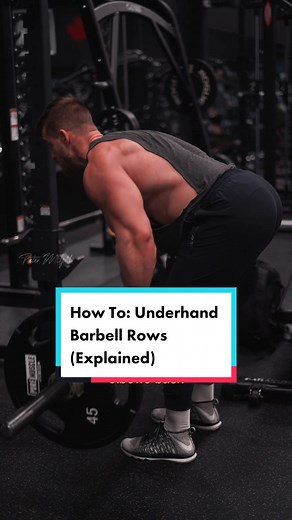 How To Do Underhand Barbell Rows - 1.Neutral/Shoulder width Grip. 2.Lead with the Lats. 3.Hinge forward until chest is close to parallel with floor. 4.Stretch/Protract forward, Then drive elbows back whil tucking them in. - #gymtiktok #gymtok #backworkout #backday #fitnesstips #barbellrows #workout #gymtips