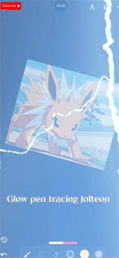 Tracing Jolteon with a glow pen. #pokemon #Jolteon #tracing #artprocess