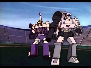 Devastator Giving Beat Downs To Megatron ,Starscream,Astrotrain And Blitzwing