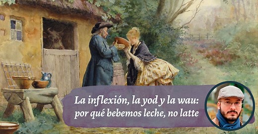 Por qué bebemos leche y no latte: la inflexión, la yod y la wau
