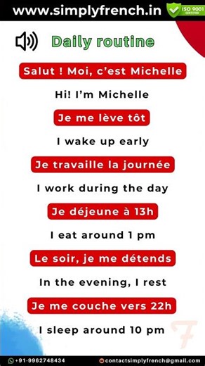 Daily routine in French 🇫🇷