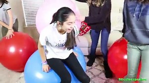 Giant Balloon Explosion CHALLENGE with My Friends! B2cutecupcakes