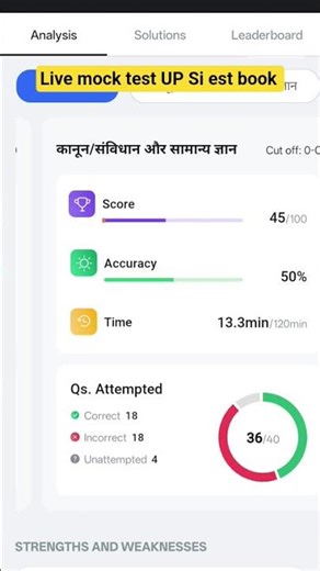Live mock test UP Si test book #love #song