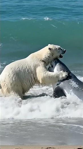 polar bear vs shark fight
