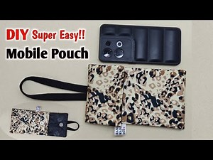 SUPER EASY!!! DIY MOBILE POUCH - Easy Sewing Tutorial | DIY Cell Phone Bag Cutting and Stitching