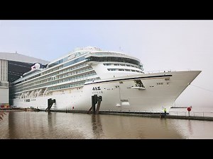 Float Out of Cruise Ship ASUKA III at Meyer Werft Shipyard in 8K