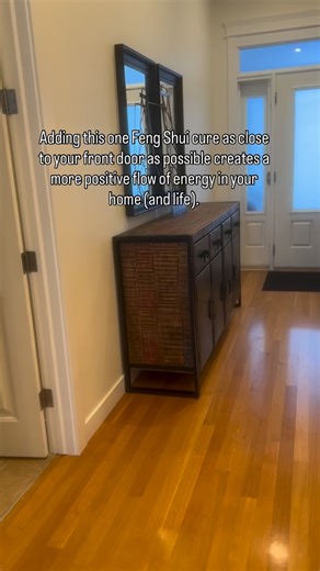Your front entrance is a very important area in Feng Shui! It is how ALL energy comes into your home and life and it is also a money energy area. Hang a mirror in your front entrance as close to the front door as possible to help move the energy throughout your home. This attracts a flow of positive energy in all areas of your life represented in your home when you lay the Bagua map on your main floor footprint. ✅ The mirror should be as big as possible. ✅ It should be hung on the wall on the ri