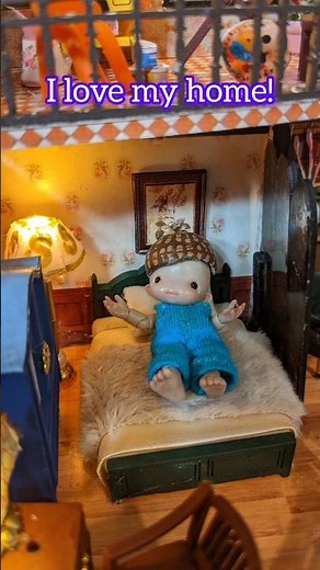 The sweetest tiny doll in the tiniest dollhouse