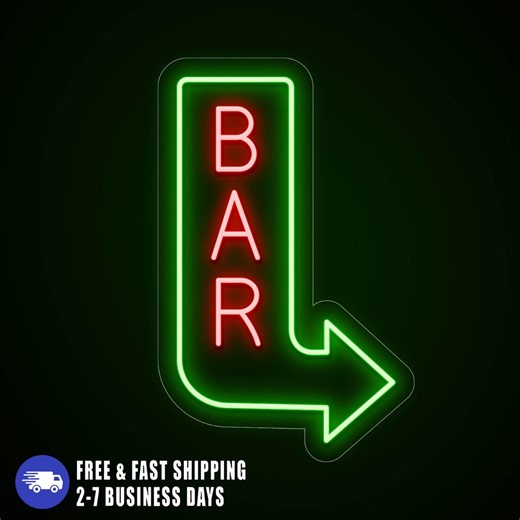 Large Arrow Neon Bar Sign: Exterior Open Directional Signs, Lighted Bar Signs Exterior Open Sign, Restaurant Led Bar Neon Outdoor Signs - Etsy