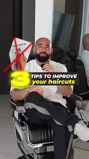 Cut Smarter Not Harder 📱✂️ For beginner barbers aiming to enhance their skills and live off their barber paycheck, here are practical tips: Use your iPhone to record angles of your client's haircut to spot any inconsistencies—a technique that exceeds traditional mirror checks. Regularly assess the haircut from various viewpoints to ensure it looks good from all perspectives, not just from above. Finish by styling the client's hair and clearing all stray hairs with a blow dryer and towel for a c