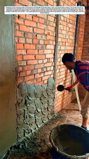🧱 Plastering Brick Wall — Fast & Solid Base Coat Technique!