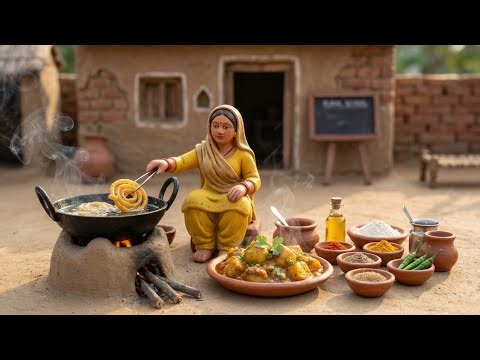 Miniature Indian Women Cooking Jalebi 🇮🇳 ASMR 🤤 | Indian Village Tiny Kitchen Story | Republic day