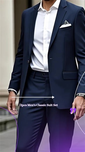 2pcs Luxury Classic Men'S Solid Color Suit Set -, Lapel Jacket and Pants, Regular Fit, Long Sleeve, Traditional Cut, Perfect for Weddings and Business Meetings - High-Quality Fabric, Comfortable Wear, Stylish Design, Business Suits