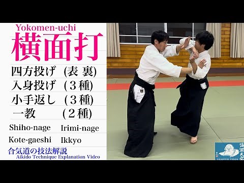 合気道 技法解説動画その10（横面打四方投げ・入身投げ・小手返し・一教）