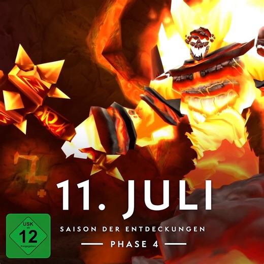 Saison der Entdeckungen: Phase 4 erscheint am 11. Juli! ✨ Steigt auf Stufe 60 auf ⚔️ Entdeckt neue Klassenrunen 🛡️ Instanzierte Weltbosse sind ab dem 18. Juli verfügbar 🔥 Der Geschmolzene Kern und Onyxia gehen am 25. Juli live Erfahre mehr: https://blizz.ly/3zpMm3F | World of Warcraft