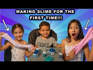 ONE YEAR OLD MAKES SLIME WITH JASMINE AND BELLA!!!