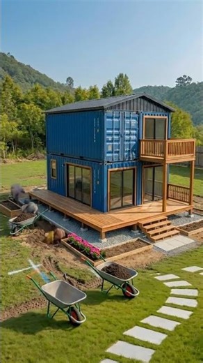 Building a Modern Container Home from Scratch #construction #containerhome #shorts #restoration