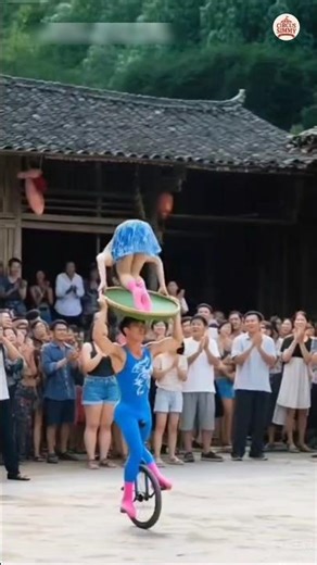 Acrobatics Duo performance on one wheel!#shorts #shortsfeed #circus #viral