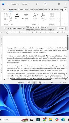 RECOVER UNSAVED FILE