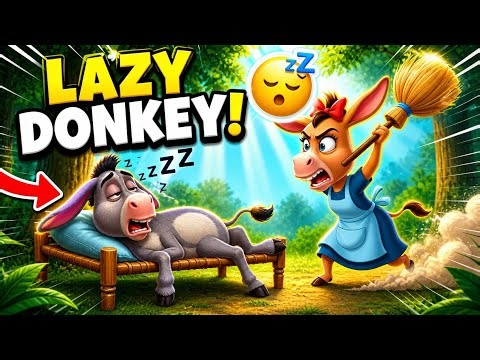 Lazy Donkey Learns a Lesson! 🐴💤 | English Fairy Tales for Kids | Moral Story 