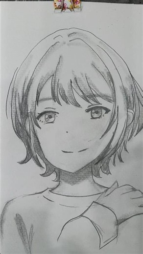 Drawing Cute Anime Girl with Short Hair ✏️ Pencil Sketch #animegirl #howtodraw #pencildrawing