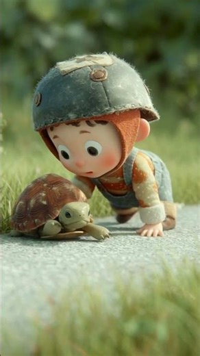 Baby Crawling Race vs Turtle 🐢👶 #baby #cutebaby #babyanimals