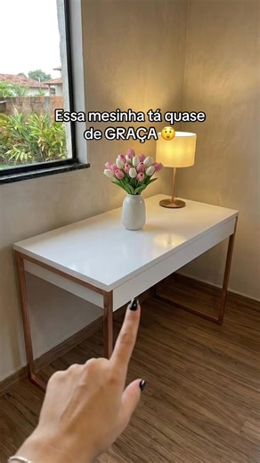 Escrivaninha estilo industrial 90x75 para home office ou penteadeira com pés de ferro 🤍 #escrivaninha #homeoffice #achadinhos #TikTokShopBR66