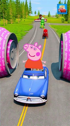 Weird Cars VS Shocking BOLLARD BARBIE Crash in BeamNG.drive