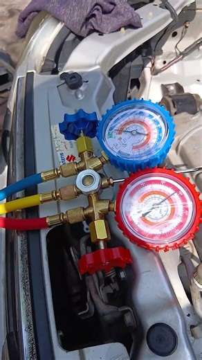 How to filled Ac Gas#car #diycar #repair #mechanic #automobile #garagelife #acgasfilling #autofix