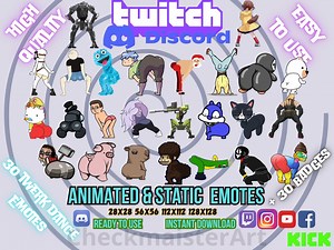 30 Twerk Emotes: Funny Dance, Animated/static, Twitch/discord/youtube (instant Download), With Badges - Etsy