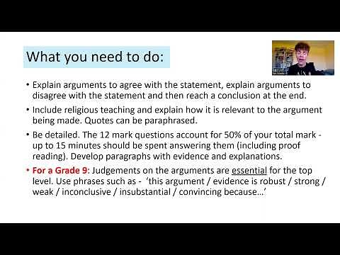 How to answer 12 mark questions for GCSE Religious Studies (AQA)