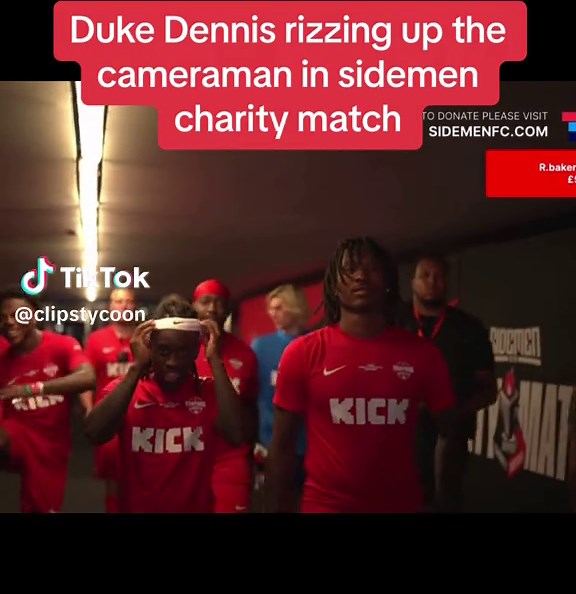 Duke Dennis rizzing up the cameraman in sidemen charity match #fyp #ishowspeed #kaicenat #ksi #sidemen #sidemencharitymatch #jidion #xqc #chunkz