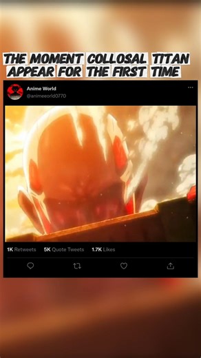 Colossal Titan First Appearance Was INSANE 😳🔥 #shorts #anime #attackontitan