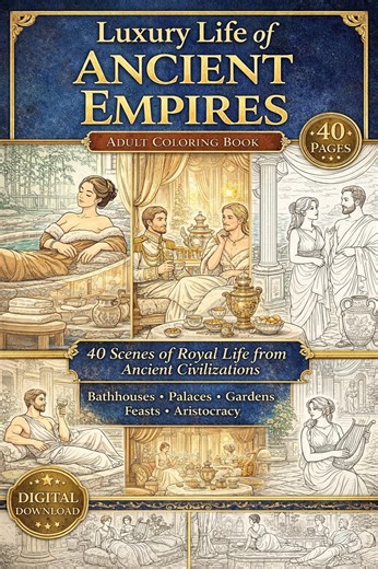 Ancient Empires Coloring Book | Roman Greek Palace Scenes, 40 Pages (digital Download) - Etsy