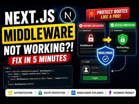 Next.js Middleware Explained Simply 🔥 | Protect Routes & Authentication