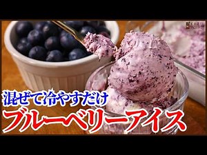 材料3つで簡単に混ぜるだけの【ブルーベリーアイス】の作り方を紹介します！How to make Blueberry Ice cream !!