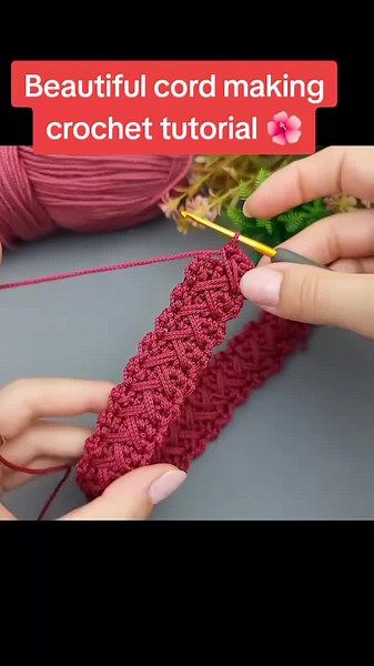 Beautiful cord making crochet tutorial 🌺#crochettutorial #fyp #tiktokteamvarilmyvideo #knitting #crochet #crochetersoftiktok #crochettiktok