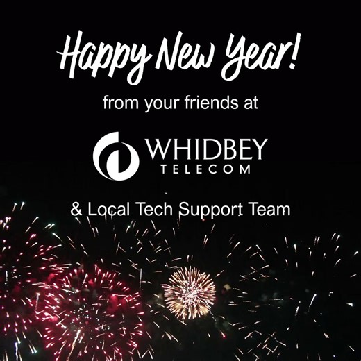 Happy New Year 2026, from your friends and neighbors at Whidbey Telecom! This Thursday January 1st, your Whidbey Telecom business offices will be closed in observance of New Year's Day. Your incredible Tech Support team is always just a phone call away. Call (360)-321-TECH (8324) or visit https://www.whidbeytel.com/support/ #HappyNewYear #WhidbeyIsland #LocalMatters #SupportLocal #WhidbeyStrong | Whidbey Telecom
