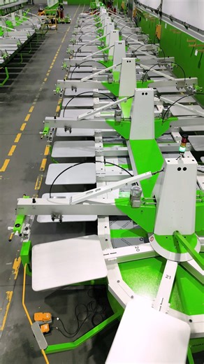 Before shipment, this ROQ OVAL EVOLUTION P62 XL is being tested at full capacity in our facilities. Engineered for industrial-scale screen printing, it delivers high registration accuracy and consistent output at 950 pcs/hour, even in large-format, multi-color runs. With 62 pallets, 20 printheads, independent printhead control, and robust indexing mechanics, it ensures precise alignment and process stability at every cycle. Built for maximum uptime and faster setups. ROQ - Your Partner in Print.