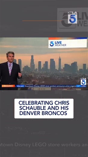 20K views · 112 reactions | KTLA 5 Morning News anchor Chris Schauble is a huge Denver Broncos fan and this morning Henry DiCarlo helped him celebrate his team's win on Monday night. Did you watch the game? | KTLA 5 News | Facebook