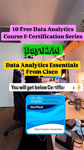 Abhisek Sahu on Instagram: "🚨 Day 2 of 10 Free Data Analysis Course & Certification Series Data Analytics Essentials Duration - 30 Hours Lab - 29 Labs This will give you certification post completion!! ✅ Dont miss this !! Follow & Comment 'free' to get the link directly in your dm !! ❤️ 📊 Skills You Will Learn Data Analysis, SQL, Data Storytelling, Tableau, Data Visualization, Excel, Dashboard Day 2 : Cisco 📜 Free certificate available at the end. This data analytics essentials course teaches