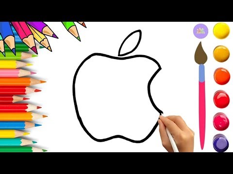 How To Draw cute iPhone Logo Drawing, Painting & Coloring For Kids and Toddlers_🌈🎨