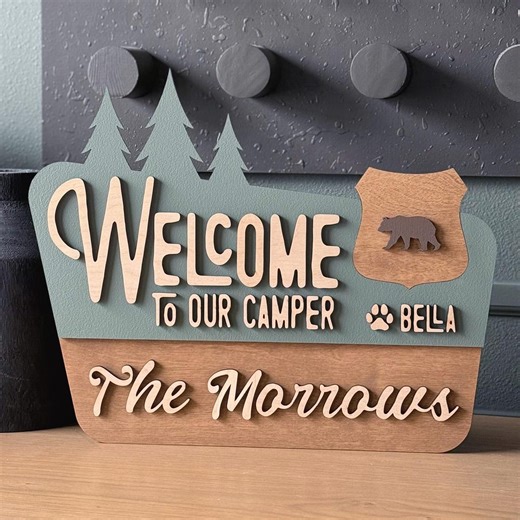 Personalized RV Sign – Custom Camper Family Sign, Wood Travel Trailer Gift - Etsy