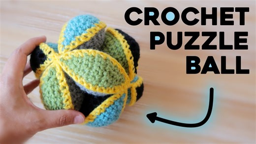 This crochet ball looks complicated but it’s surprisingly easy Montessori puzzle ball tutorial