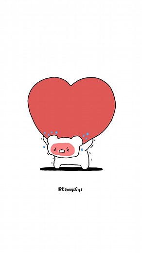 ♥️ Heavy heart ♥️ sticker available now on @giphy Made using @procreate #cuteart #artreels #bear #2danimation | KennysGifs