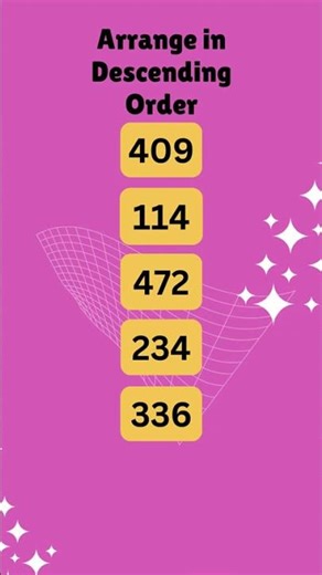 Descending Order 3 digit numbers Example 34