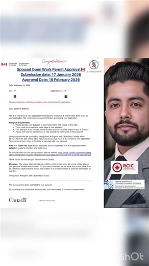 Spousal open work permit approval 🇨🇦 #canadaimmigration #immigration #ssimmigration