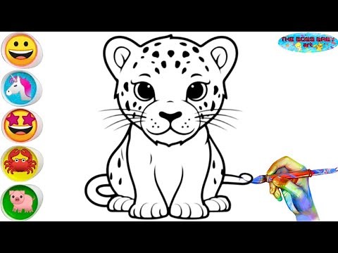 How to Draw A Baby Leopard - Easy Drawing art | Baby animal