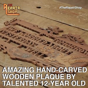 7.6K views · 468 reactions | Today in The Repair Shop, Will Kirk repairs a hand-carved wooden plaque, the remarkable work of Carol Bolton’s father when he was just 12 years old  See the final result tonight at 7pm on BBC Two. | The Repair Shop | Facebook